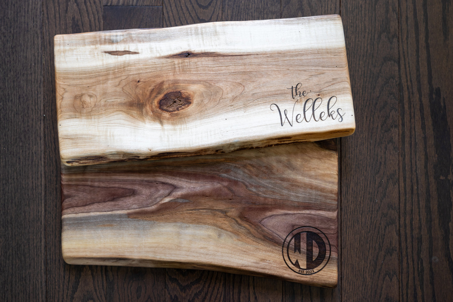 Custom Engraved Live Edge Cutting & Display Boards