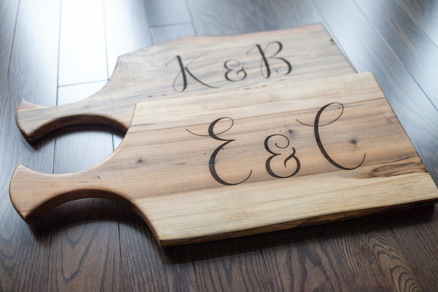 Custom Engraved Live Edge Charcuterie Board & Serving Board