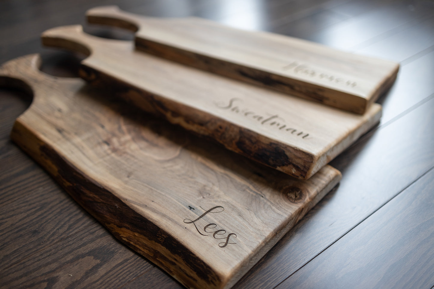 Custom Engraved Live Edge Charcuterie Board & Serving Board