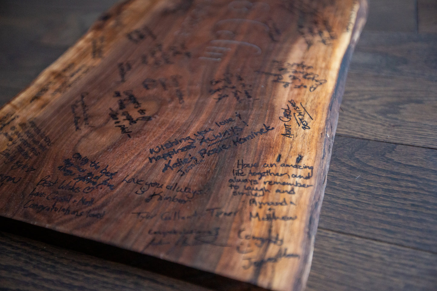 Engraved Live Edge Wedding Guestbook Alternative